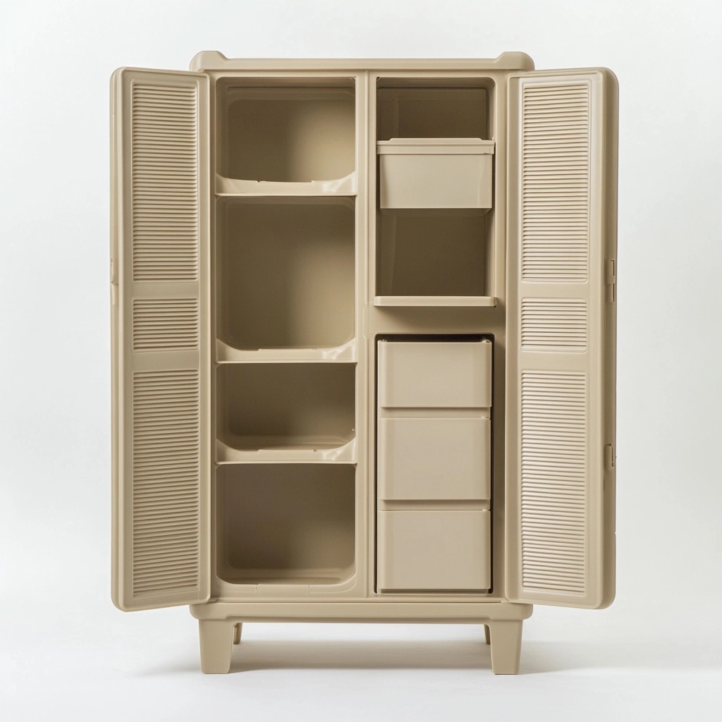 Casa y jardín Armario de almacenamiento exterior multiusos 83x40x92 cm beige organización jardín plástico GG7814759