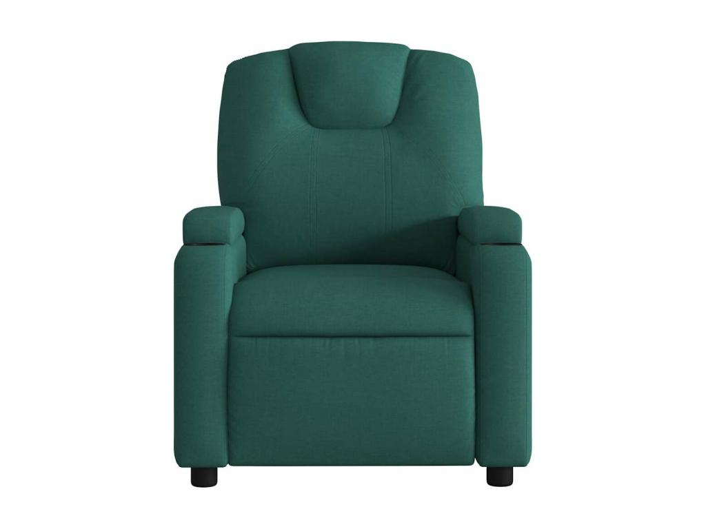 Sillón de masaje reclinable de tela verde oscuro