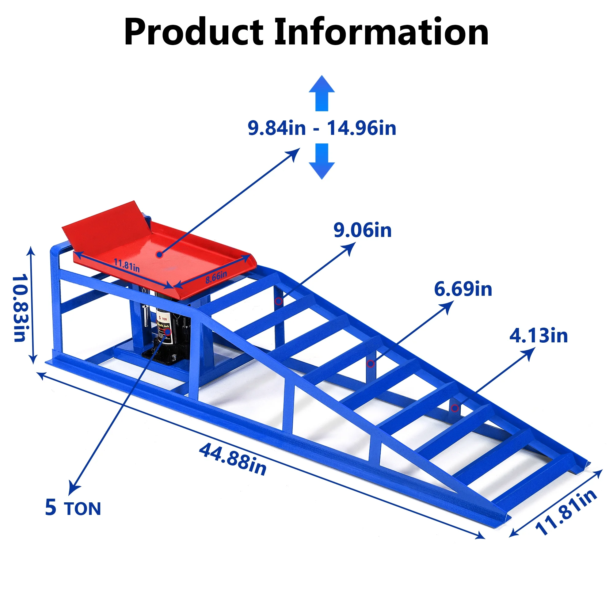 Lafati 2-Pack Hydraulic Car Ramps: Heavy-Duty Vehicle Ramps with 5T / 10000lbs Jack Load Capacity, Portable Design for Effortless Oil Changes and Car Lifts - Image 29