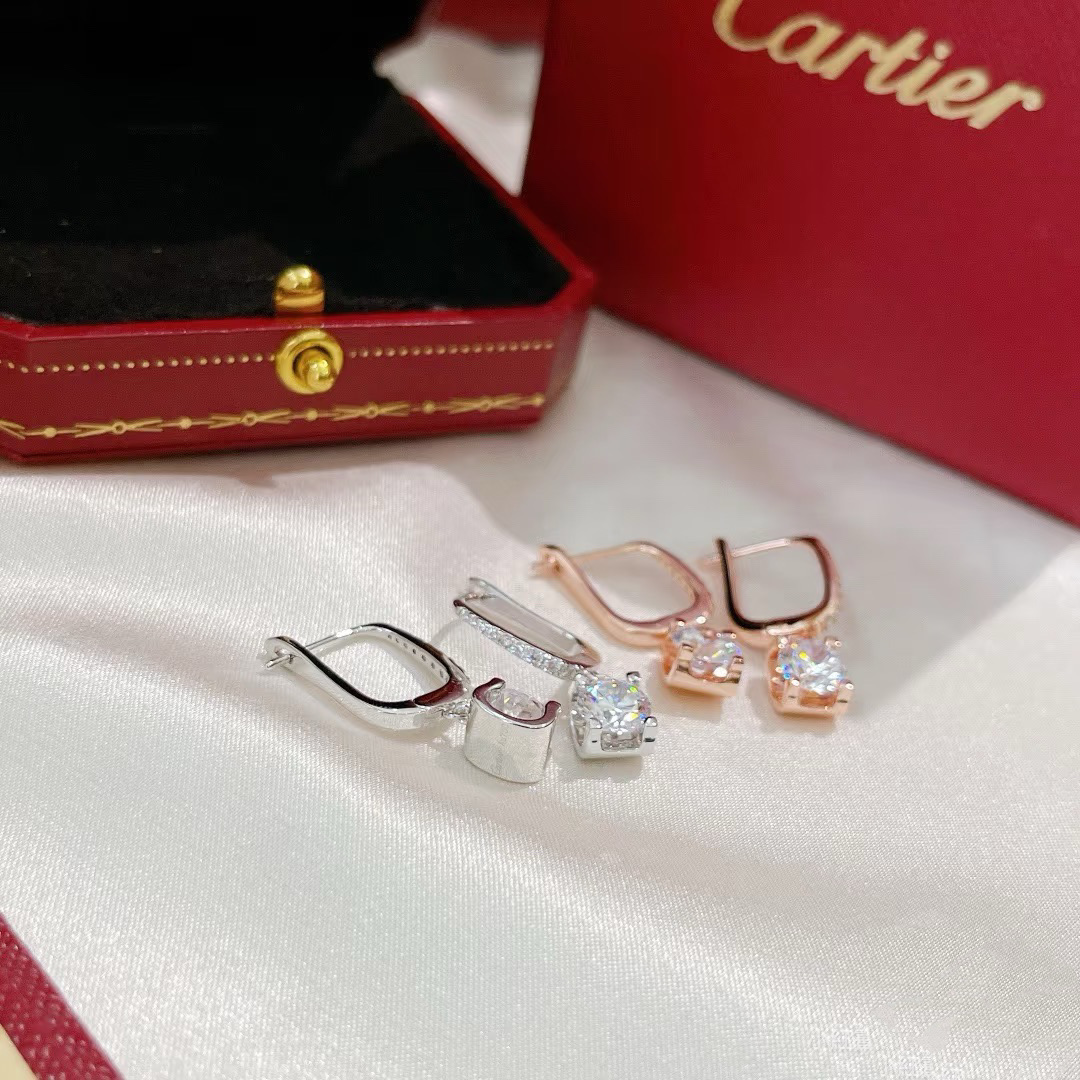 Cartier Square Diamond Dangle Earrings - Original Replica Club