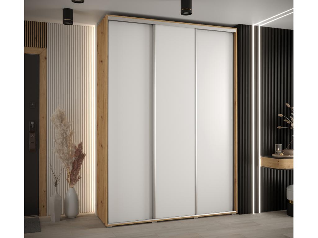 ARMARIO Cozovis 1 DE PUERTAS CORREDERAS 235 - 2/170/60 3 puertas Artisan/Blanco/Plata