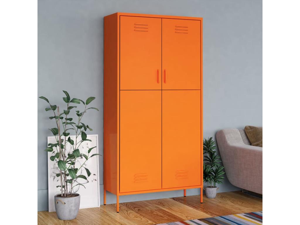 Armario Naranja 90x50x180 cm Acero