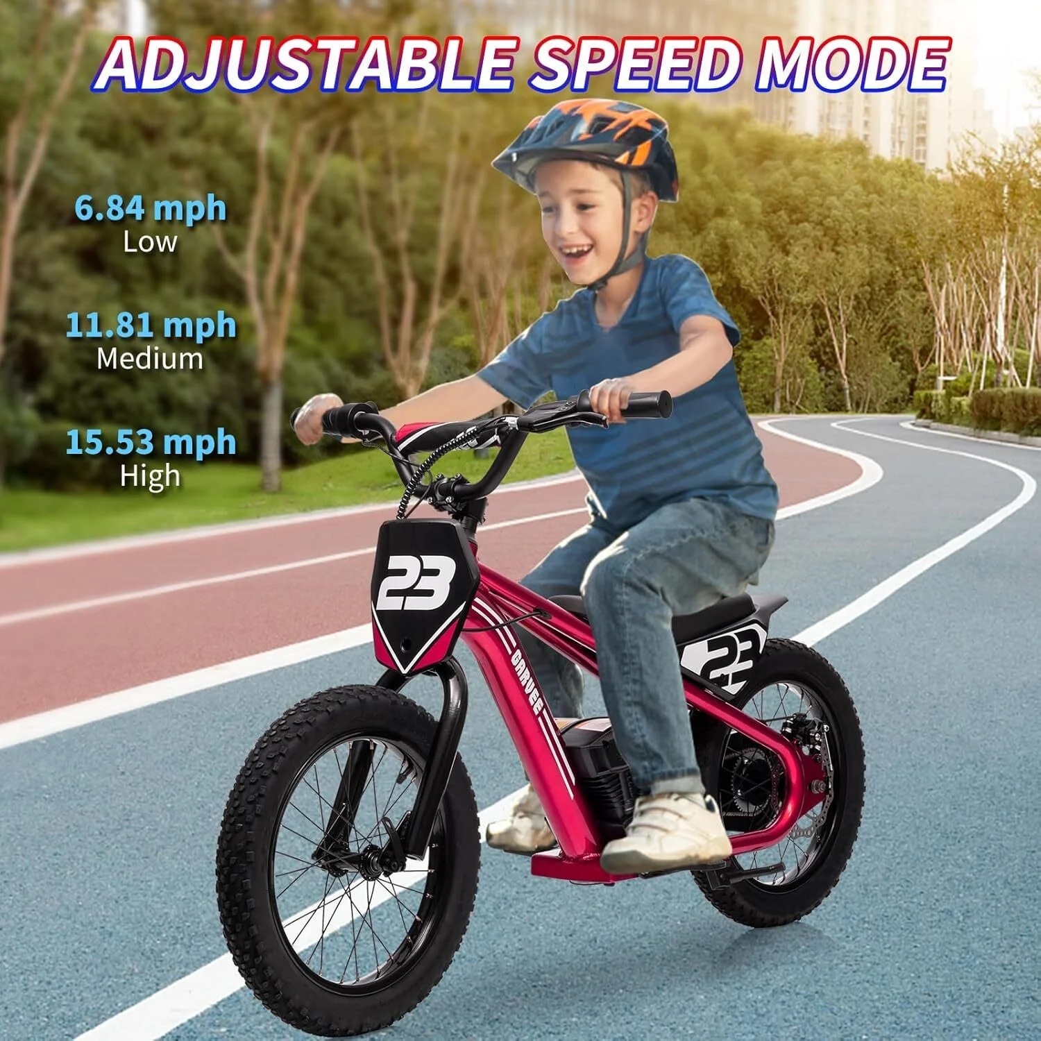 Aoile Electric Dirt Bike for Kids, 24V 5.2Ah Electric Motorcycle with 16" Tires, Electric Balance Bike w/Adjustable Speeds & Detachable Battery, Black - Image 15