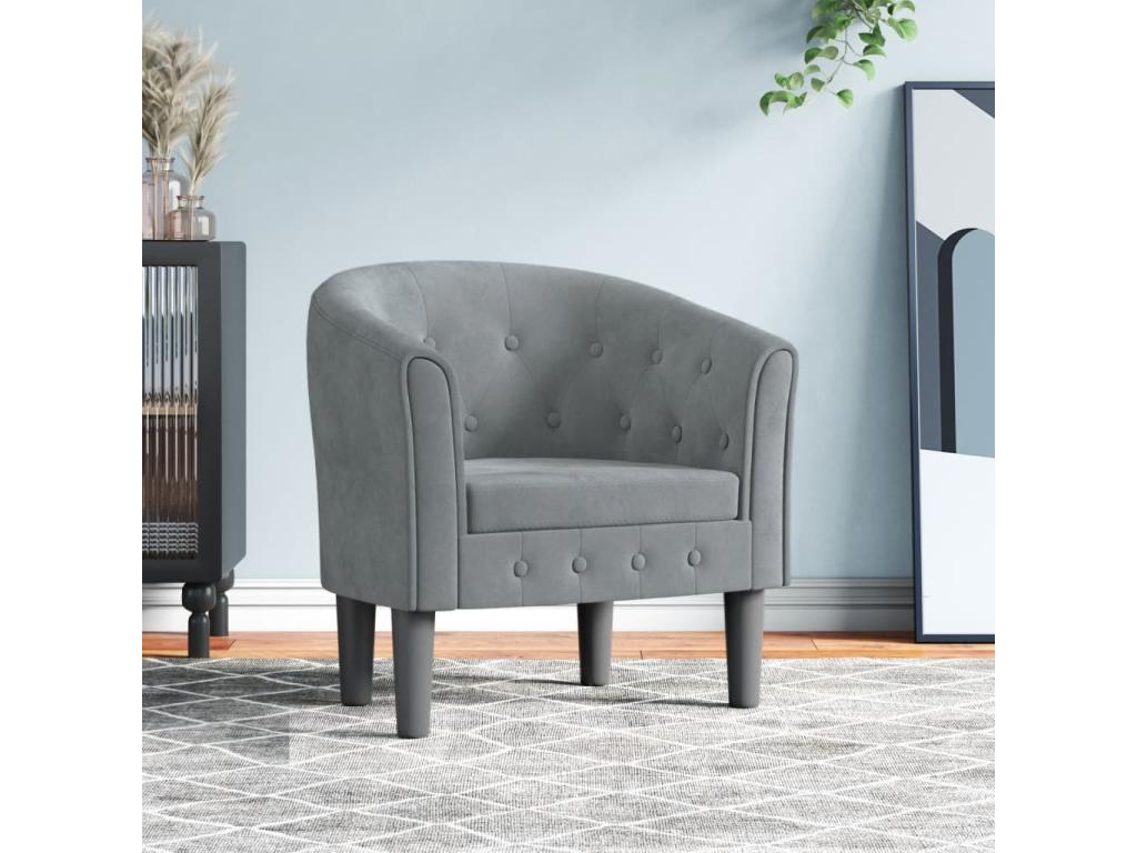 Sillón de terciopelo gris oscuro