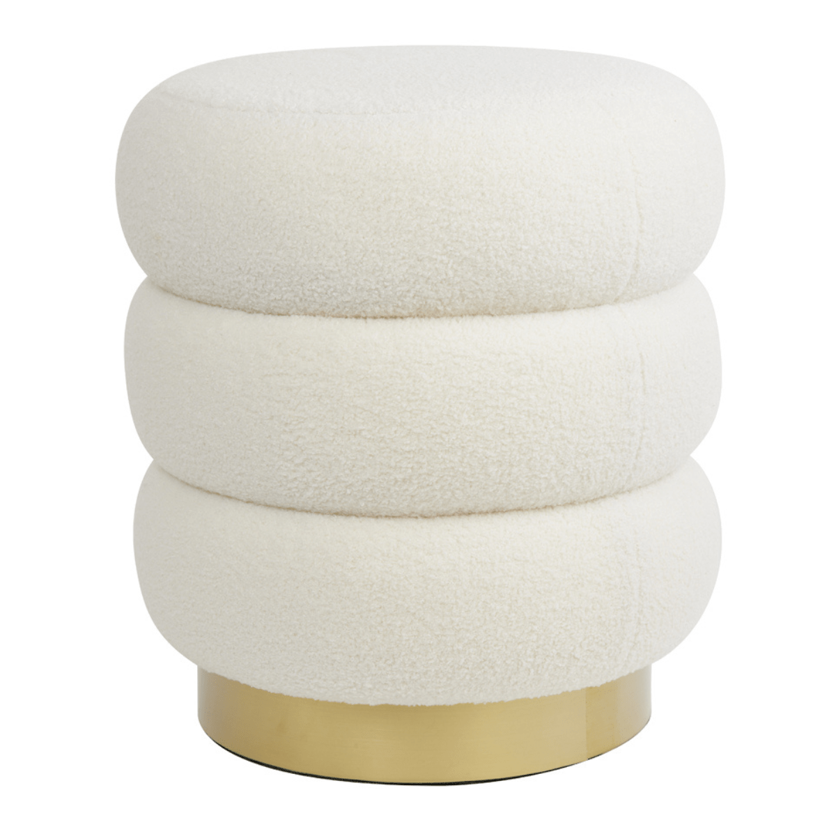 Light & Living - Kimi poef Ø40x45 cm teddy wit