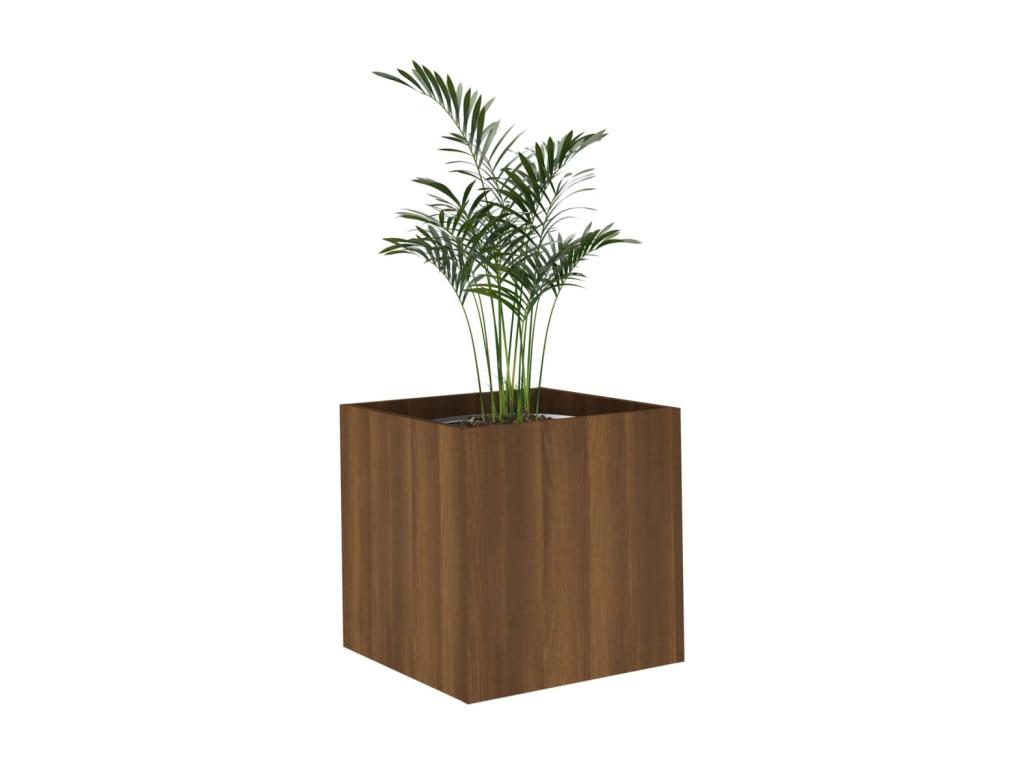 Jardinera Roble Marrón 40x40x40 cm Madera contrachapada