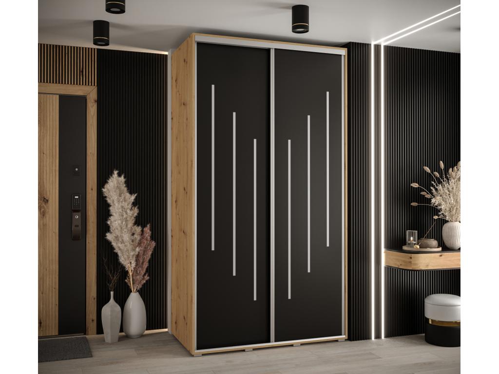 ARMARIO Lluesmahome 8 DE PUERTAS CORREDERAS 235.2/130/45 2 puertas (Artisan/Negro/Plata) 58396JBJM