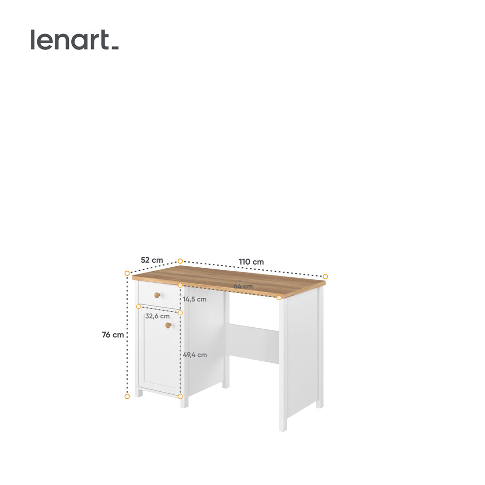Blokker Havin Bureau - Wit / Nash Eiken