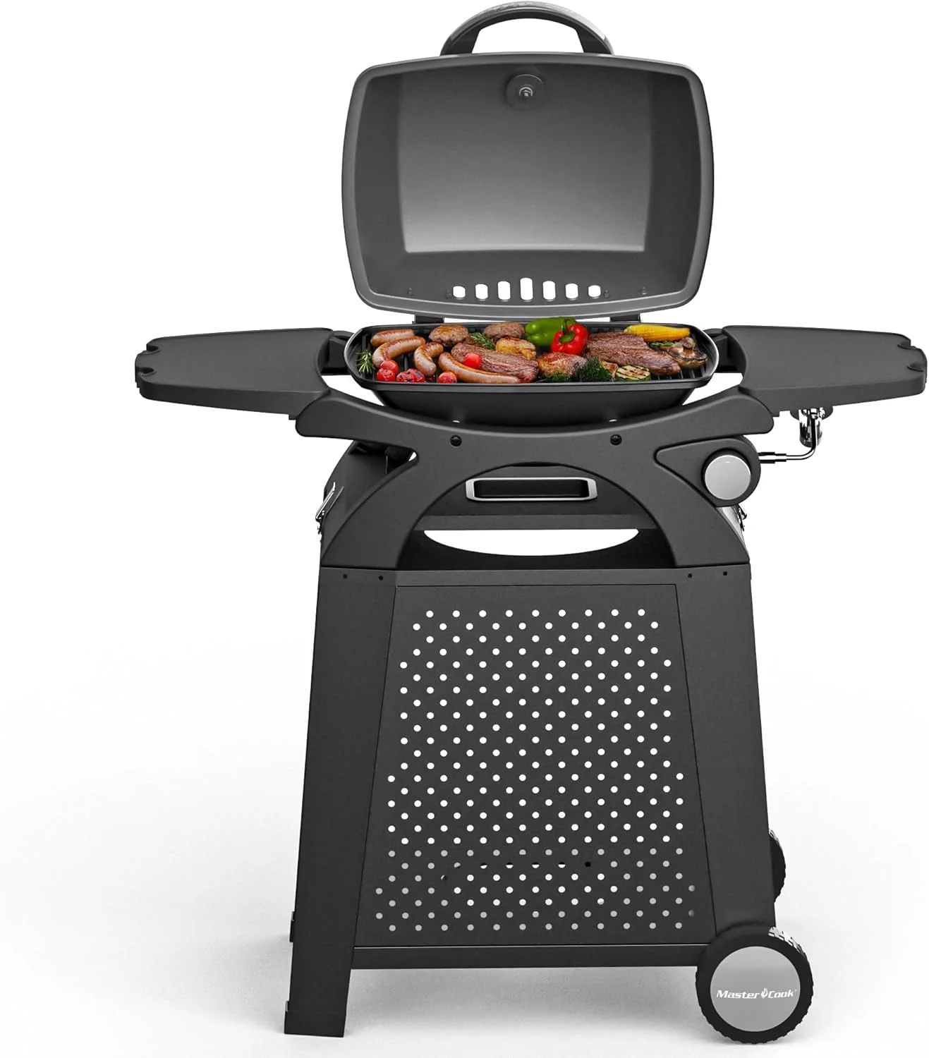 MASTER COOK 3 Burner BBQ Propane Gas Grill 472 Sq. In. Cooking Area 30,000 BTU Stainless Steel