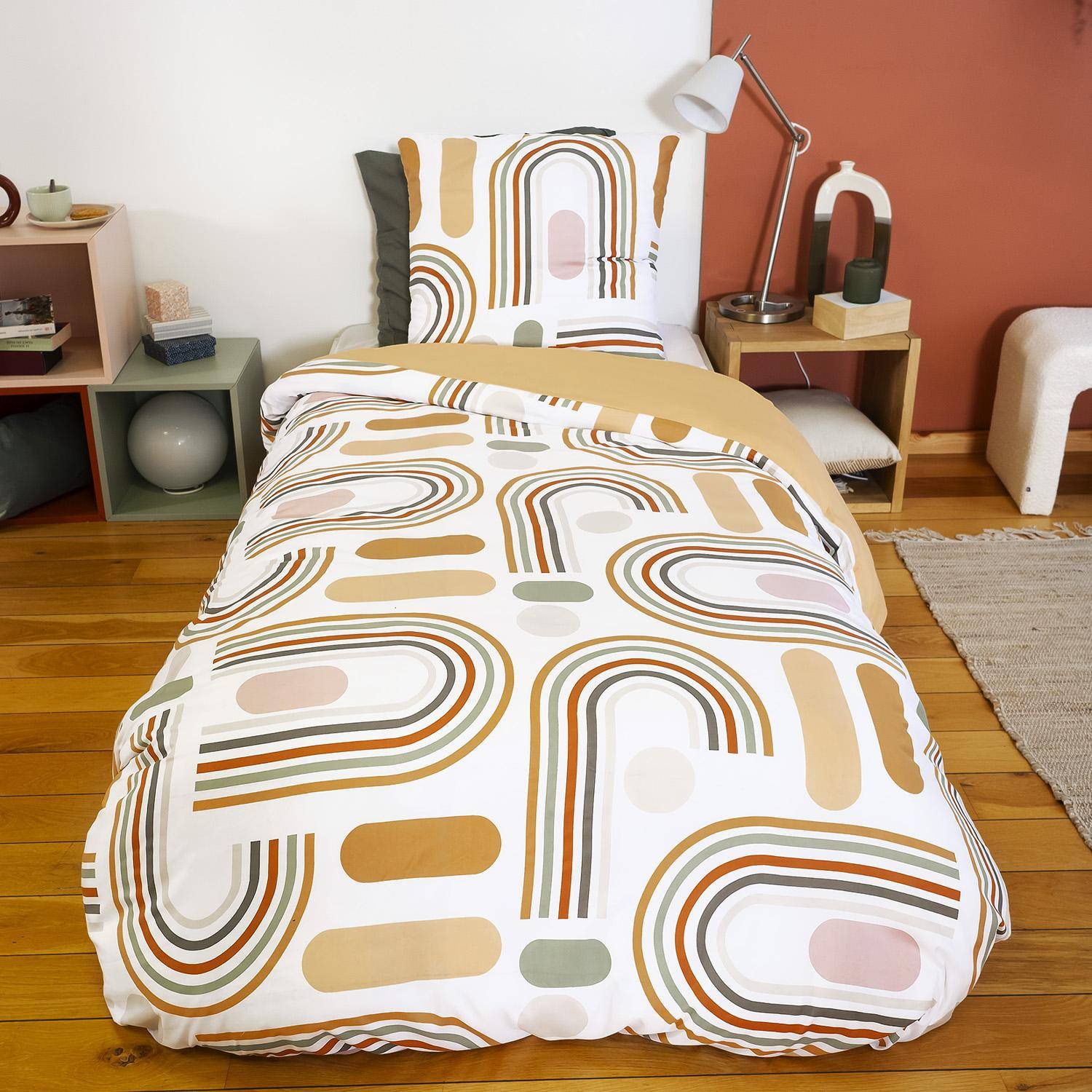 Tess - Ropa de cama de microfibra reversible naranja