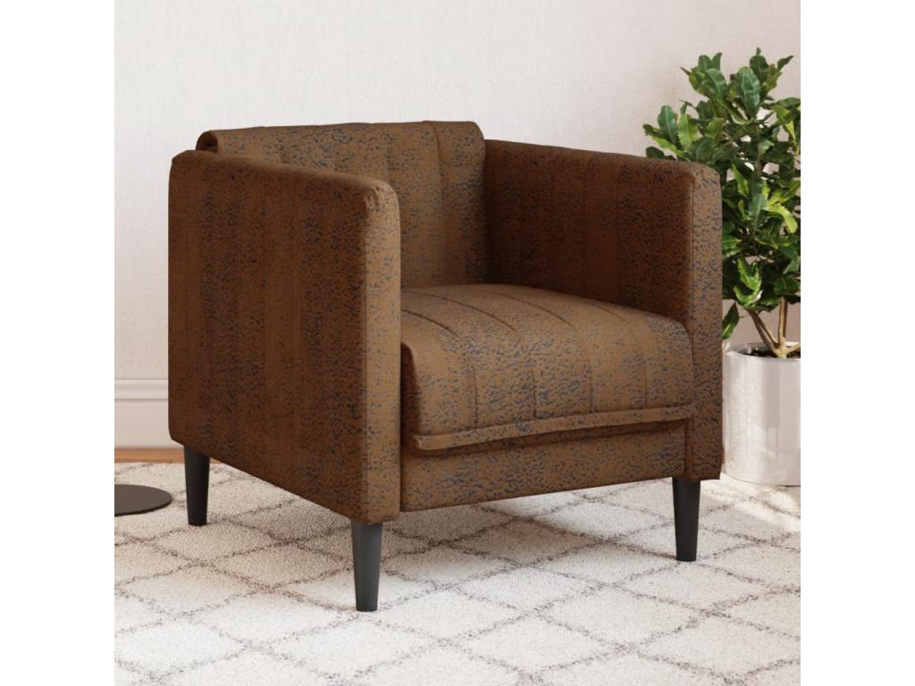 Sillón de cuero sintético de ante marrón