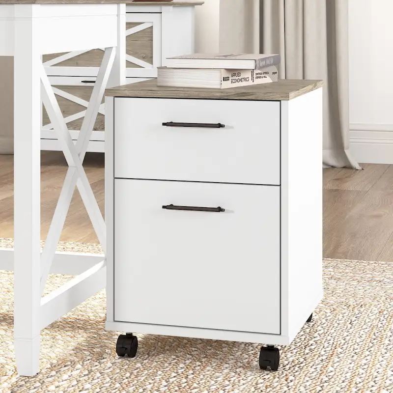 Bush Furniture Key West Mobile File Cabinet with 2 Drawers