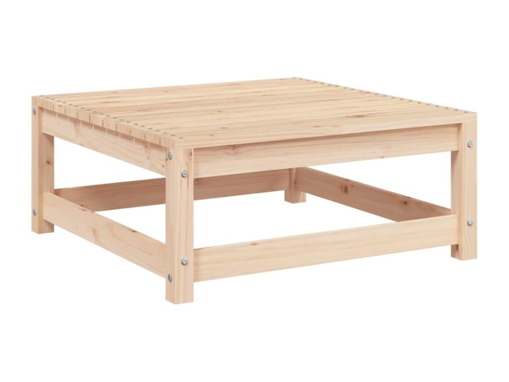 Taburete de jardín madera maciza de pino 70x70x30 cm