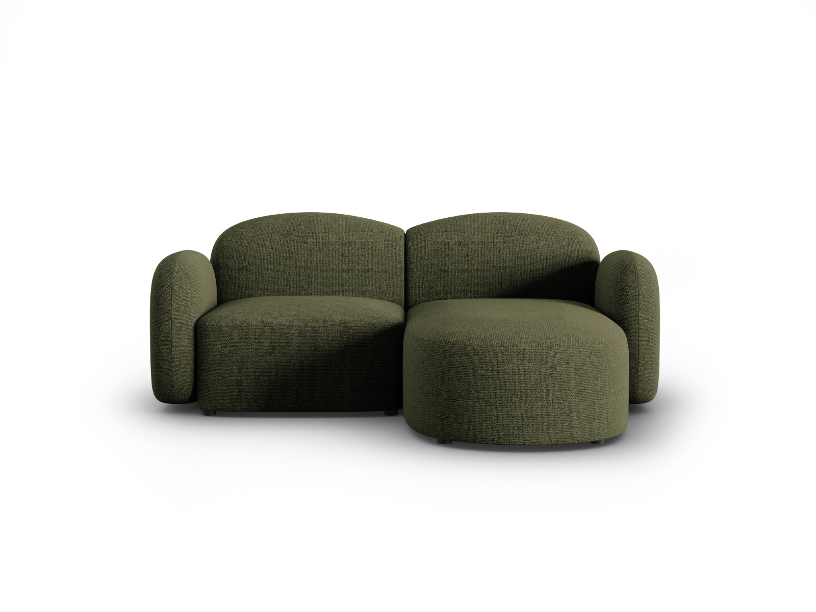Sofá esquinero derecho de 3 plazas en tela chenilla verde jaspeado lp6627r8