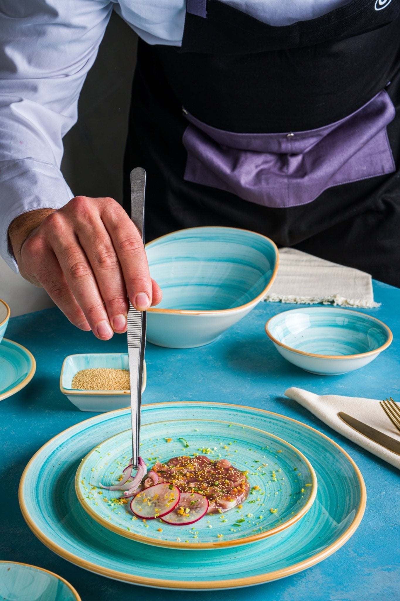 Bonna Dinerbord - Aqua - Porselein - 27 cm - set van 6