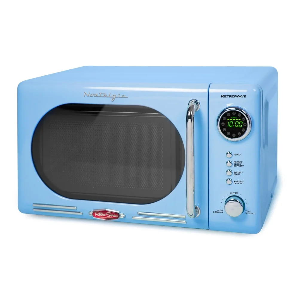 Nostalgia Retro Compact Countertop Microwave Oven - 0.7 Cu. Ft. - 700-Watts with LED Digital Display - Child Lock - Easy Clean Interior - Orange - Image 35