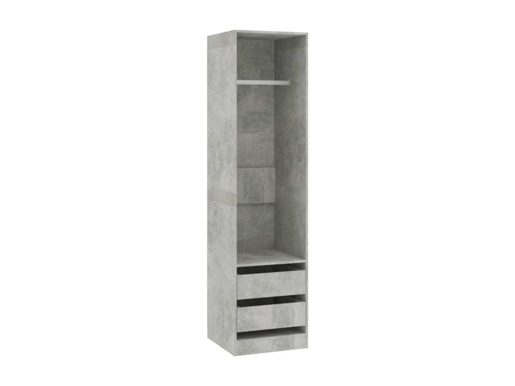 Armario con cajones Gris cemento 50x50x200 cm Madera contrachapada