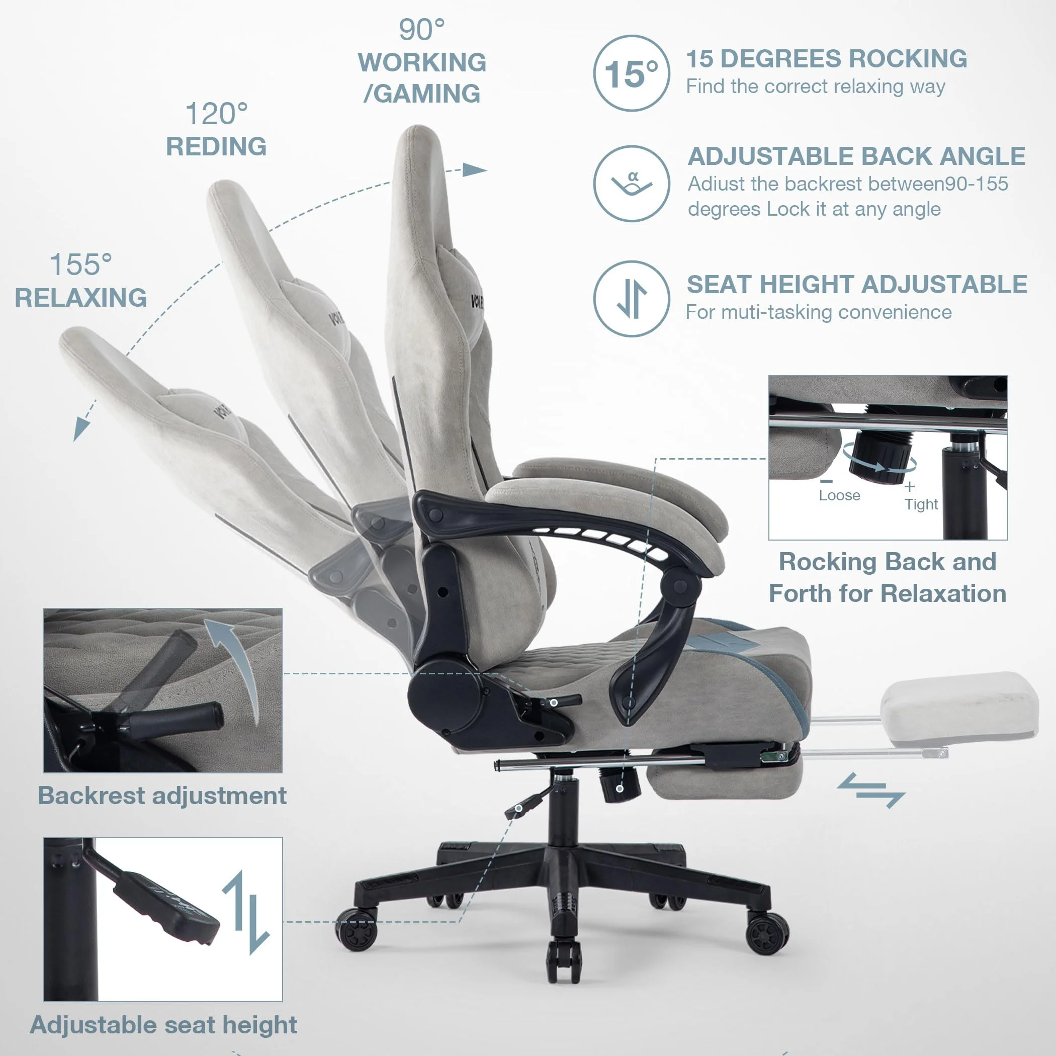 JONPONY Big and Tall 500LBS Gaming Chair, Ergonomic Design, Gamer Chair PU Leather with Footrest and Lumbar Support, High Back Office Chair Support 8 Hours Long Sitting, Computer Chair,Red - Image 73