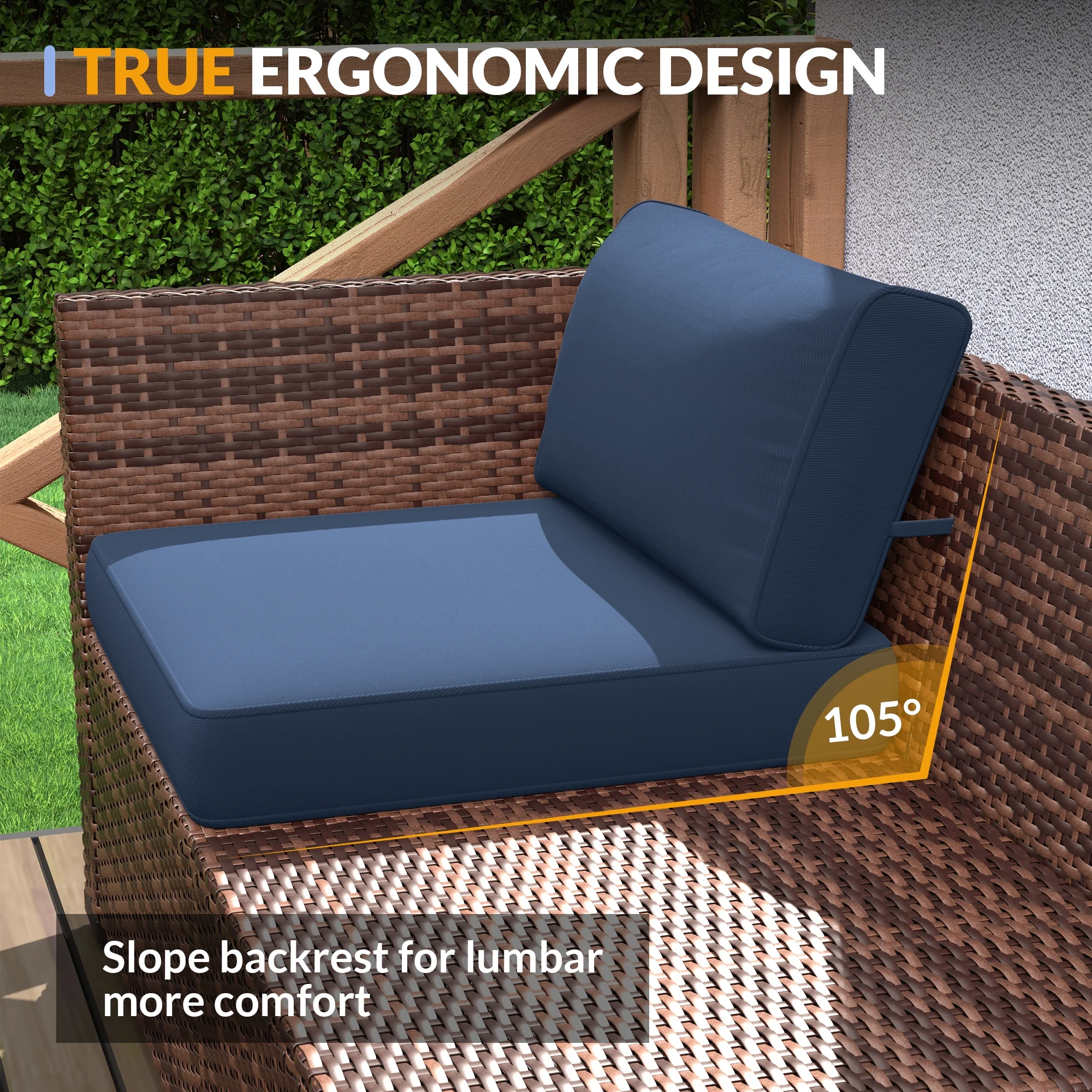 ELPOSUN 7 Pieces Patio Furniture Set, Outdoor Furniture Sectional Rattan Sofa for Backyard Garden Dark Grey - Image 12