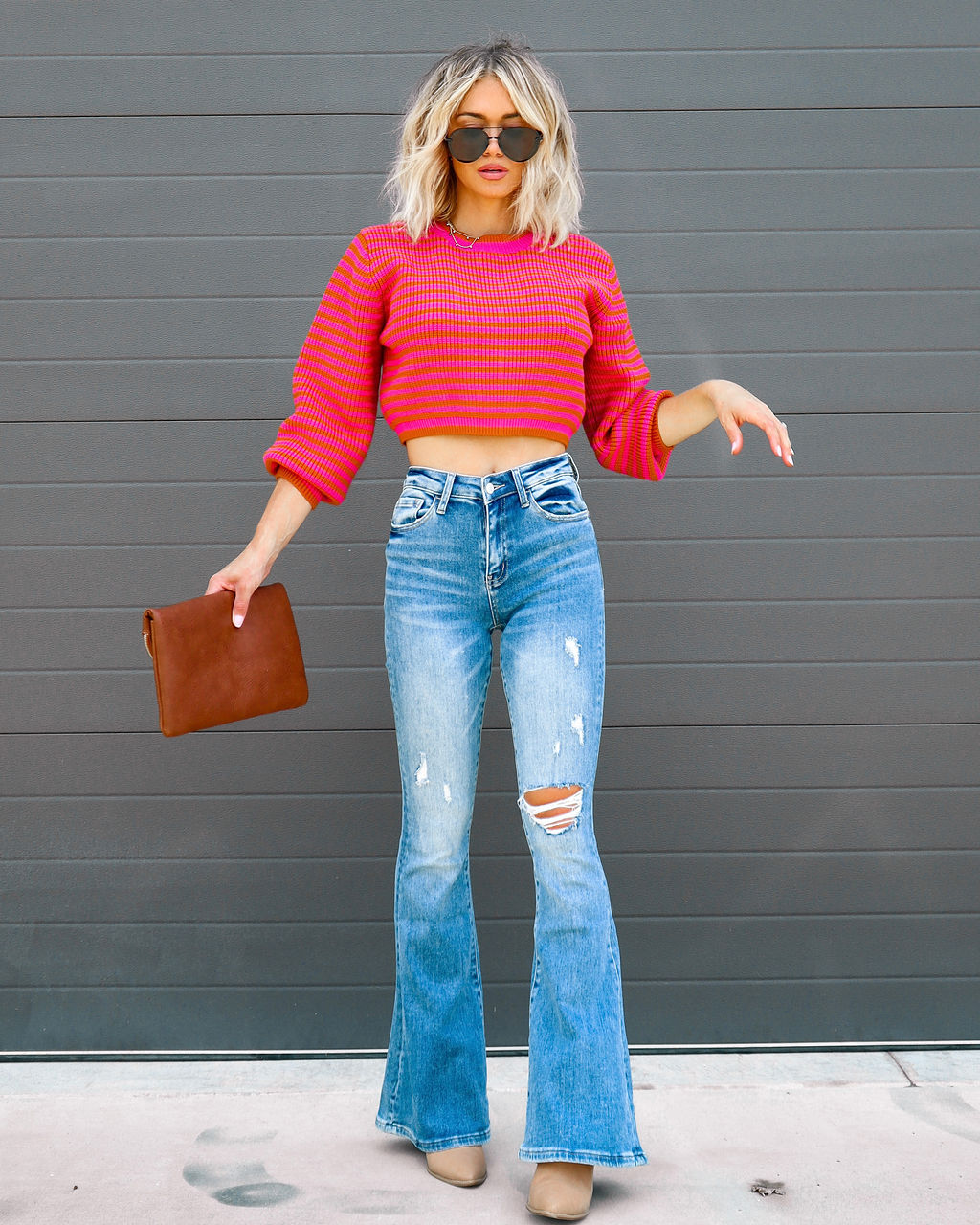 Halsey Knit Striped Pullover Sweater - SALE - Se7enfashion