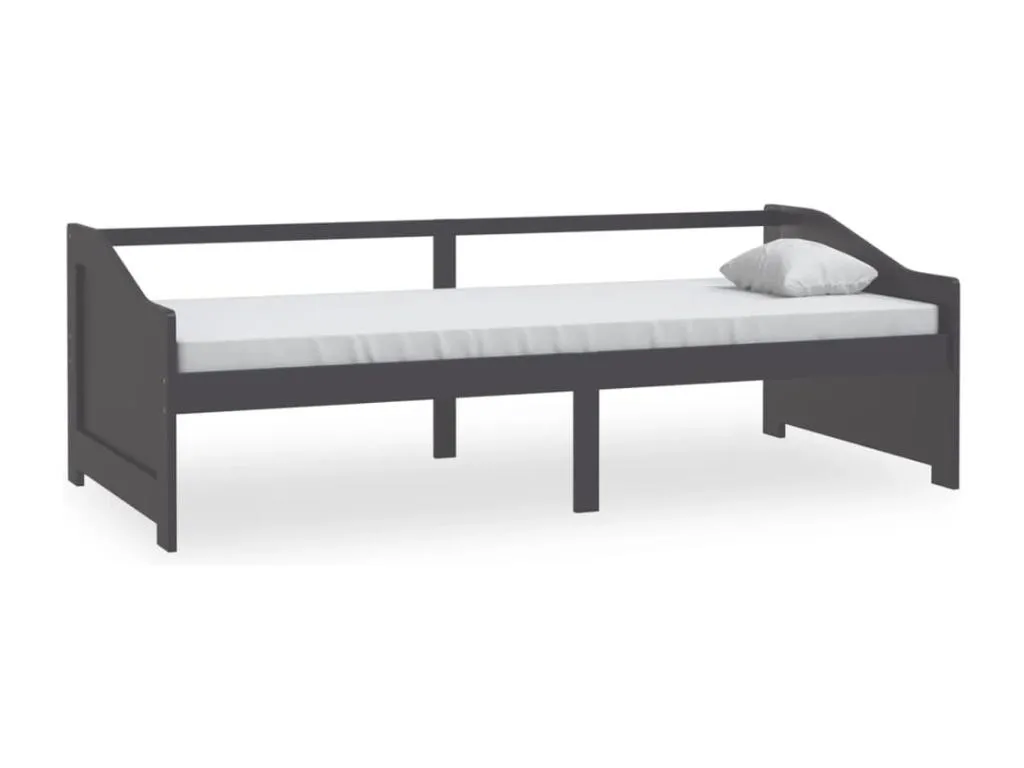 Sofá cama de 3 plazas sin colchón gris oscuro 90x200 cm