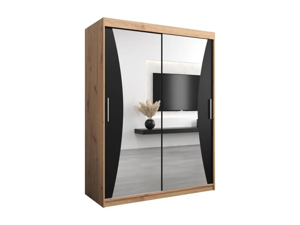 ARMARIO Patriciabaezcasa DE PUERTAS CORREDERAS 200/150/62 2 puertas (artisan/negro)