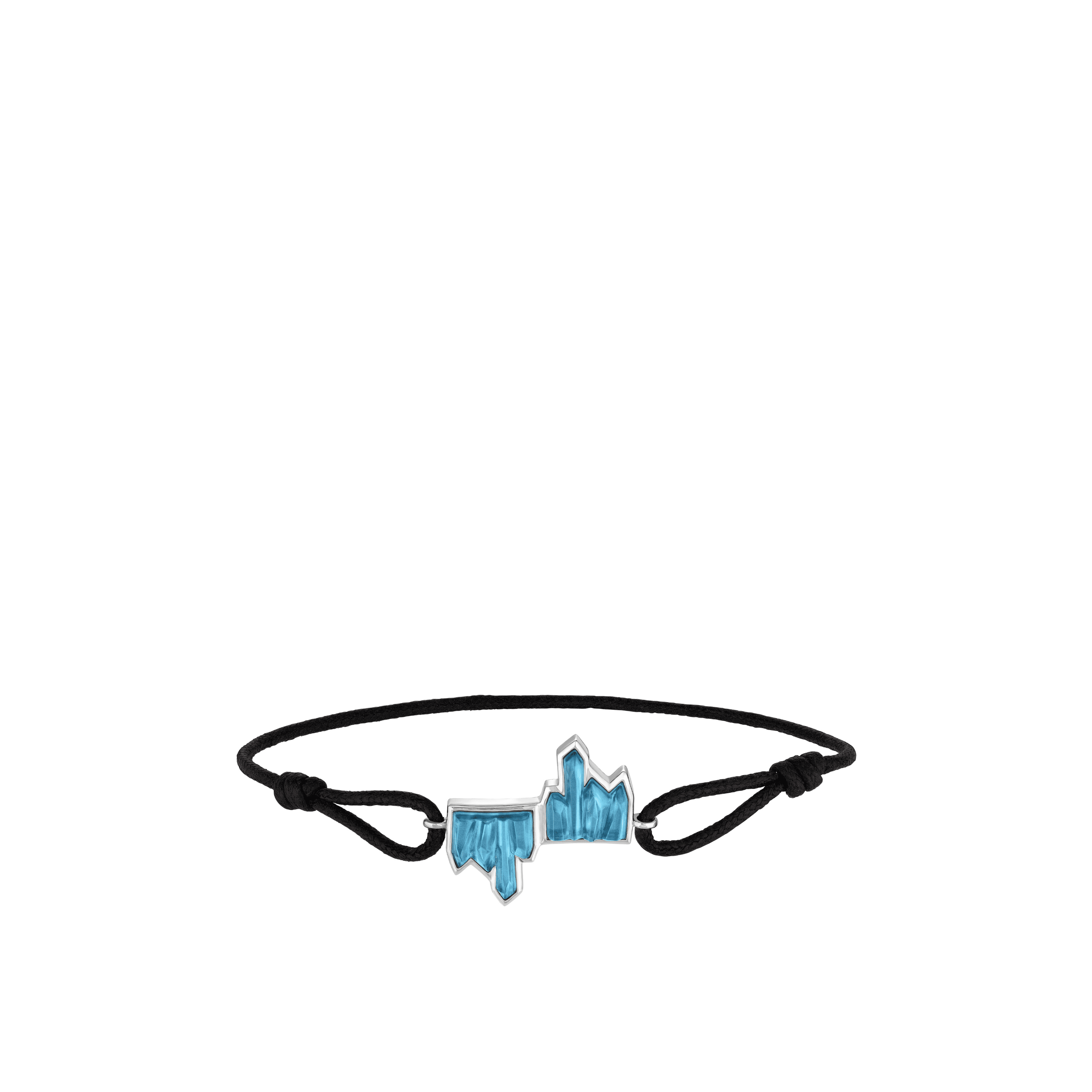 BRACELET CORDON TERRAMINERAL - CRISTAL BLEU PERSÉPOLIS, ARGENT