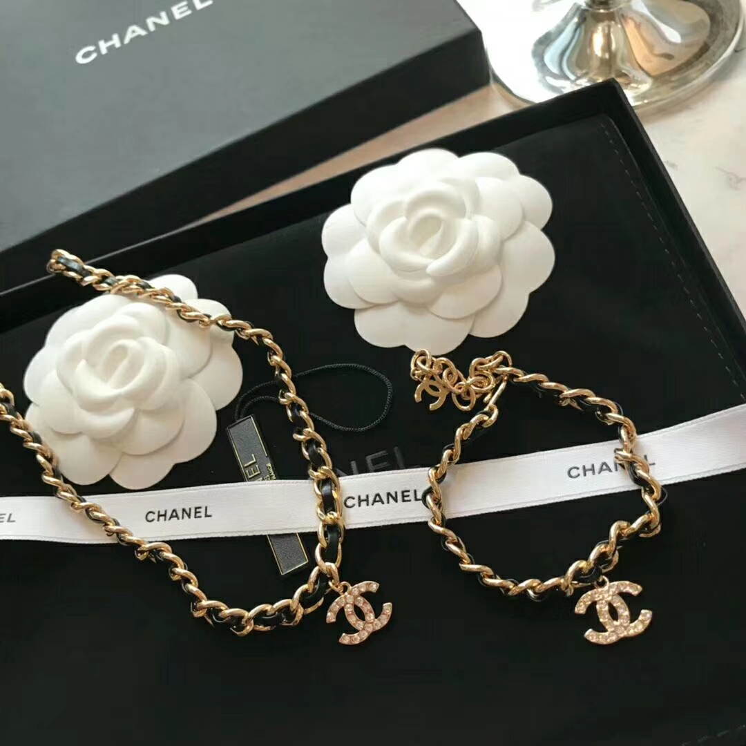 Chanel Leather Woven O Chain Bracelet Choker Necklace - Original Replica Club