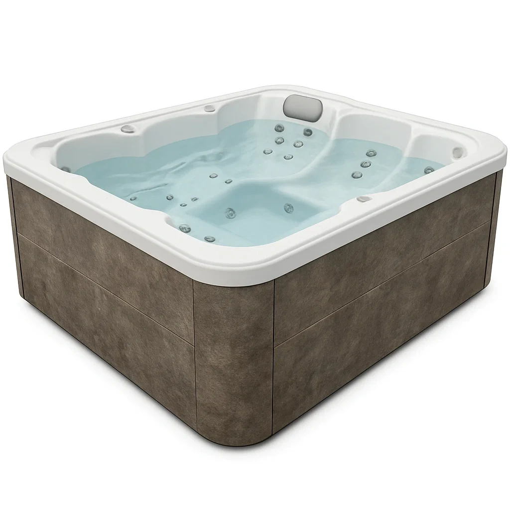 Spas rígidos 215x215x95 cm 4 plazas rectangular blanco/gris vIqfKQt392Pv