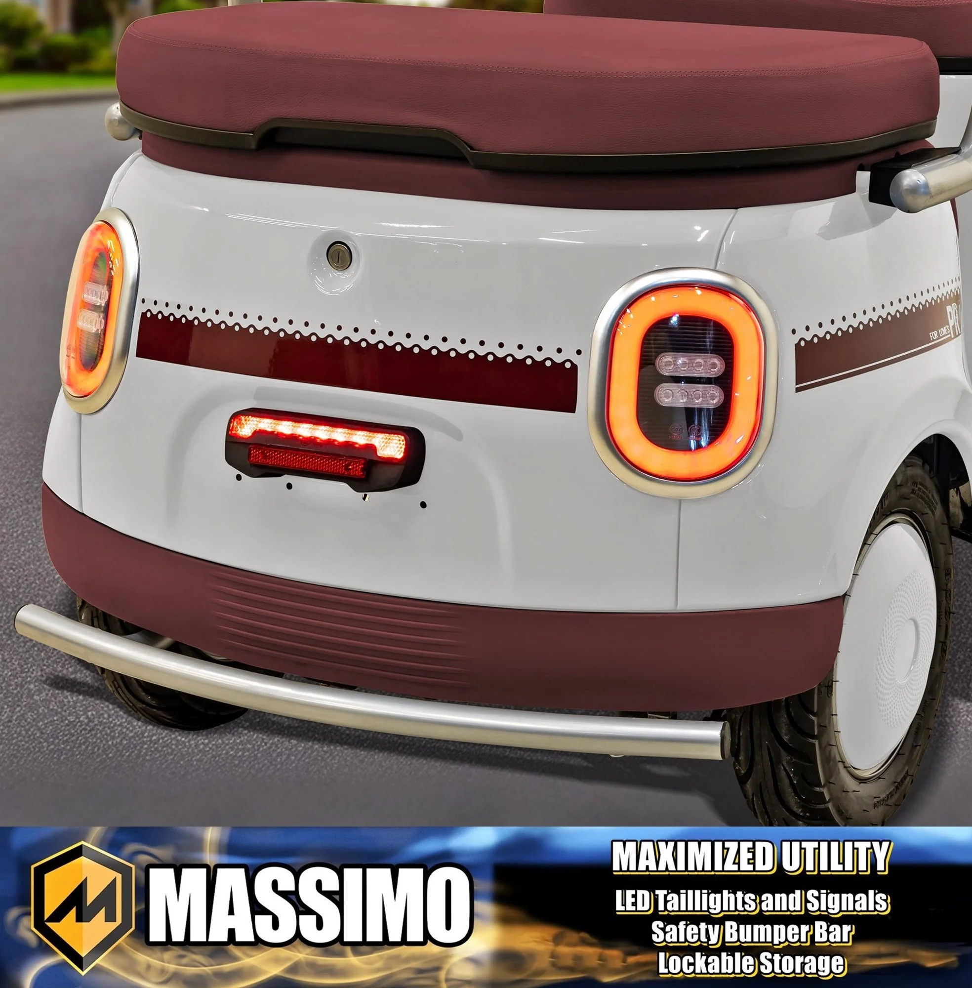 Massimo MGC E-Trike 3-Wheel Electric Cart – 17 MPH, 2-Seater Adult Scooter – Blue - Image 55