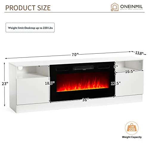 Oneinmil Fireplace TV Stand with 36