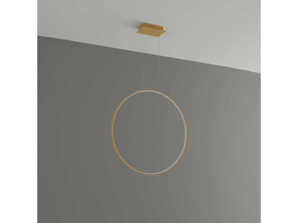 Lámparas colgantes Rio moderno de aluminio - 1 fuentes luminosas - L.78 x A.150 cm - dorado