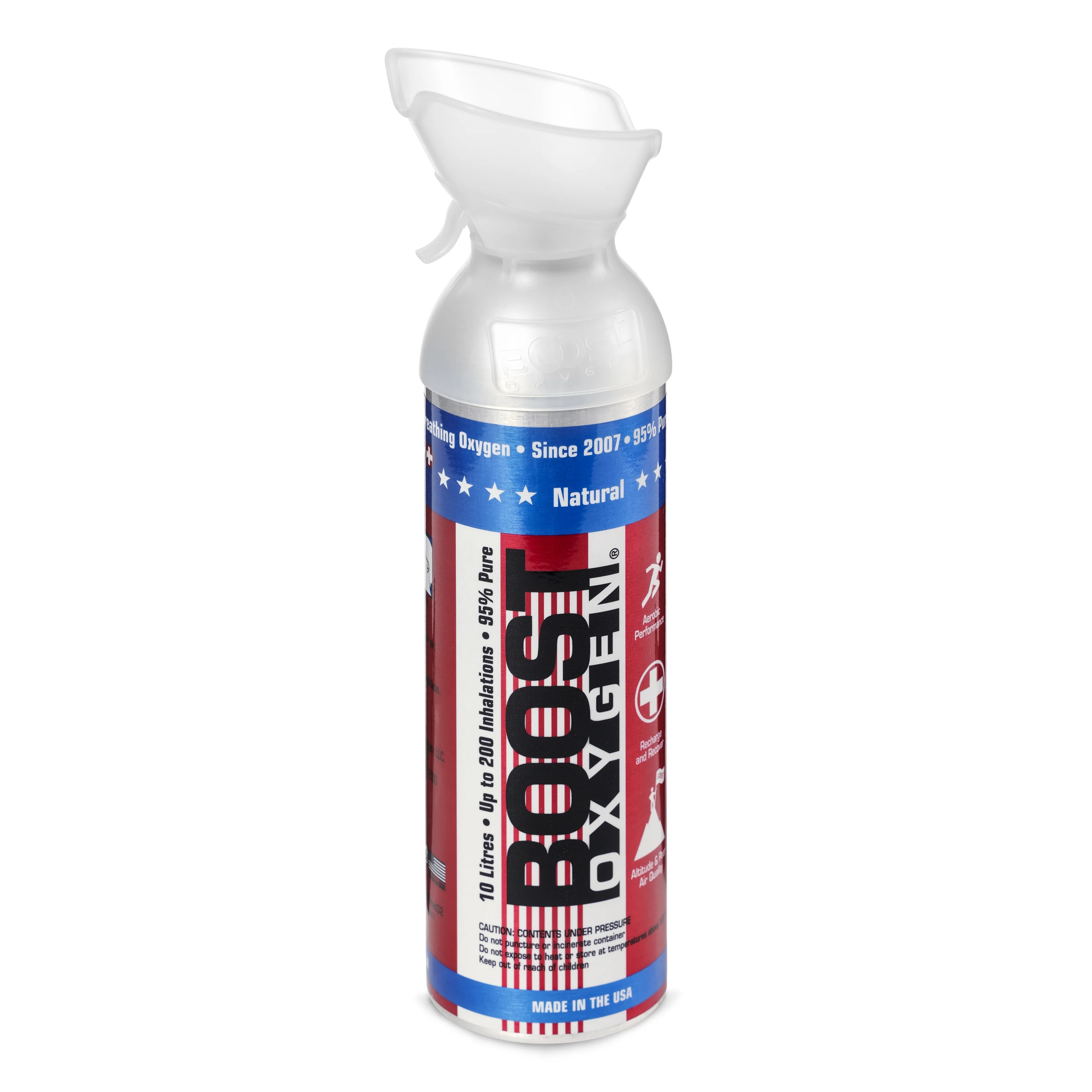 6 Pack 10L Boost Oxygen Stars/Stripes Pure Canned Oxygen Canister, Natural - Image 5
