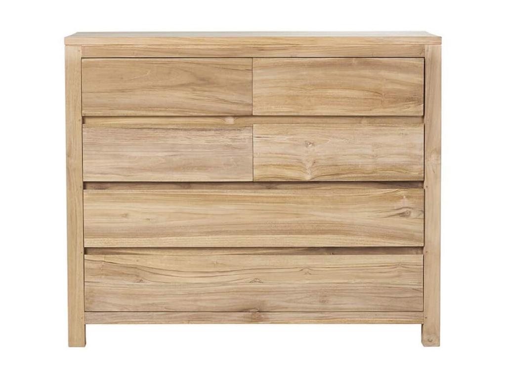 Cómoda de madera de teca maciza de 120 cm