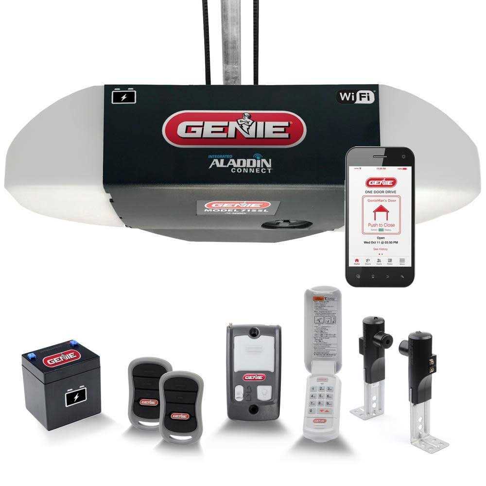 Genie 1.25 HP Ultra Quiet Belt Drive Garage Door Opener With LED, Battery Backup And Aladdin Connect Genie 1.25 HP Ultra Quiet Belt Drive Garage Door Opener With LED, Battery Backup And Aladdin Connect