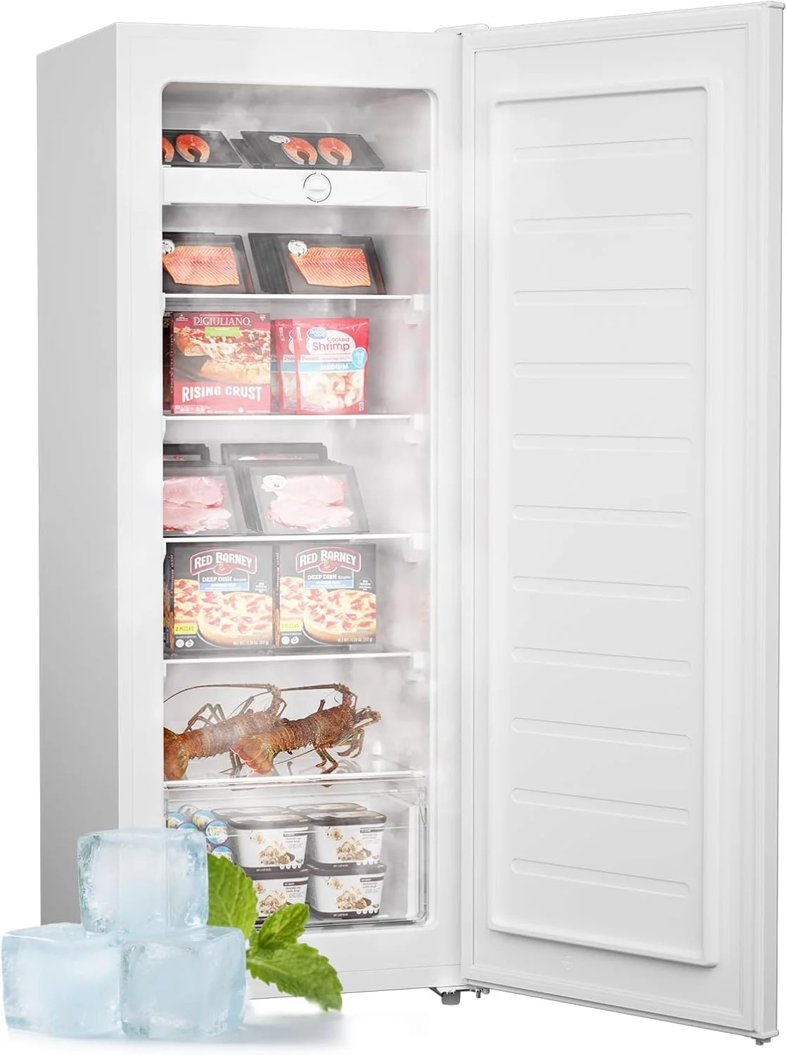 Upstreman 7.0 Cu.Ft Upright Freezer Convertible Fridge/Freezer, Garage Ready Deep Freezer with Reversible Door, UP70 White - Image 10