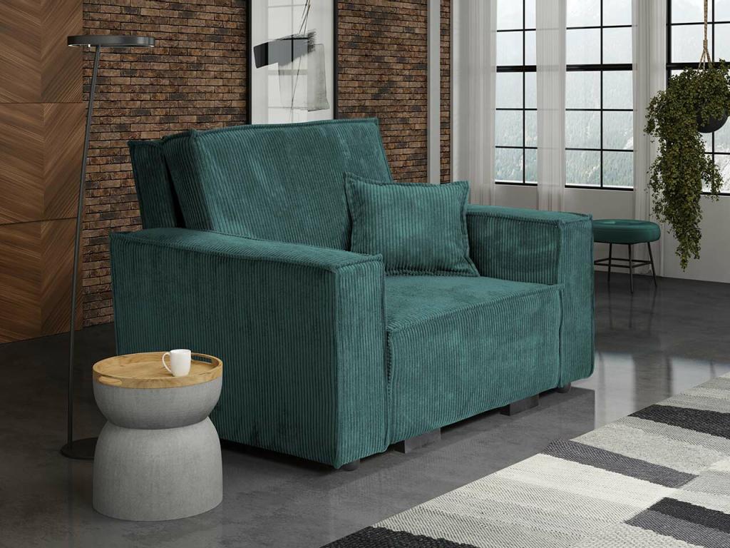 Sillón Luzssnh 180 - Turquesa - 85x123x98cm - Tapiz - Patas Madera