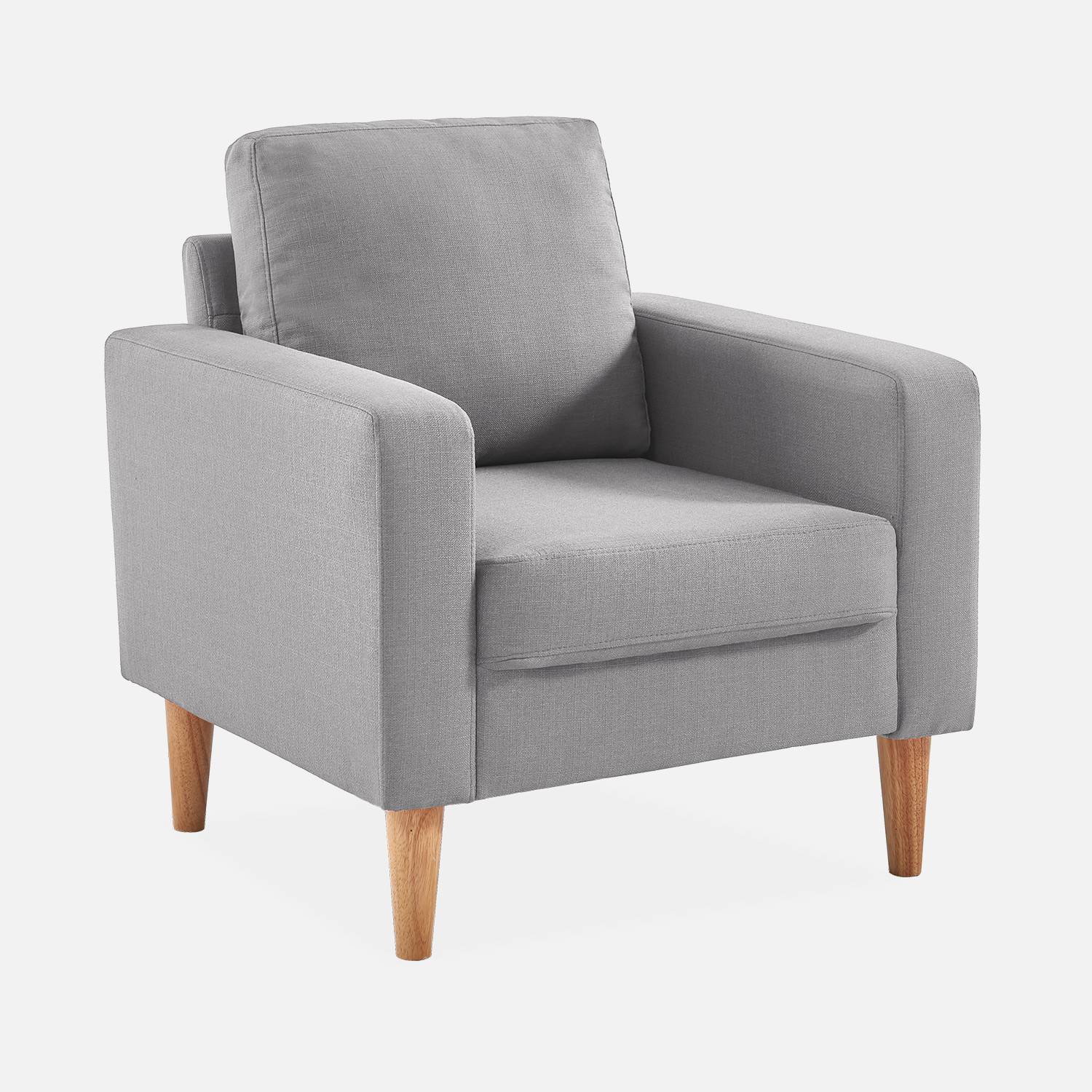 Bjorn - Sillón estilo escandinavo con patas de madera