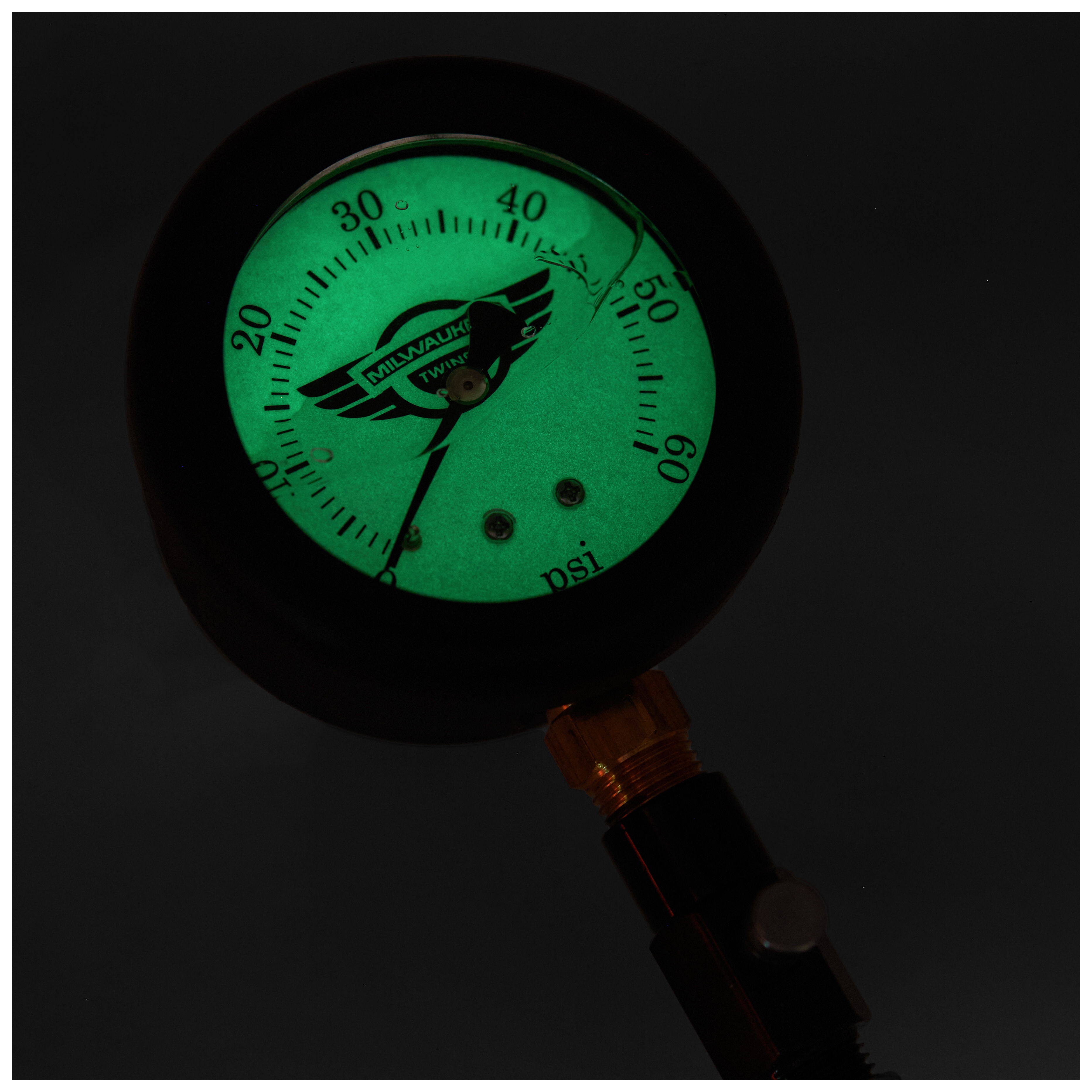SportsBikeShop Milwaukee Twins Liquid Filled Tire Pressure Gauge
