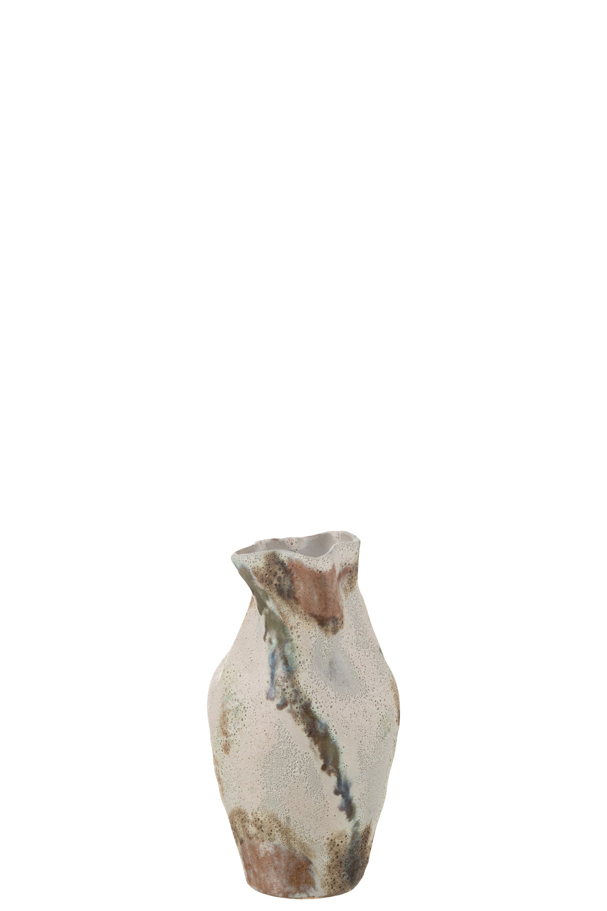 J-Line vaas Maan Vervormd - keramiek - mix - 26.5 cm hoog