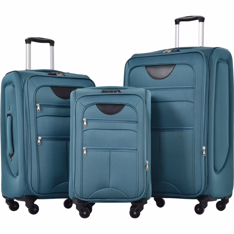 Softside Luggage Expandable 3 Piece Set Suitcase Upright Spinner Softshell Lightweight Luggage Travel Set - Image 9