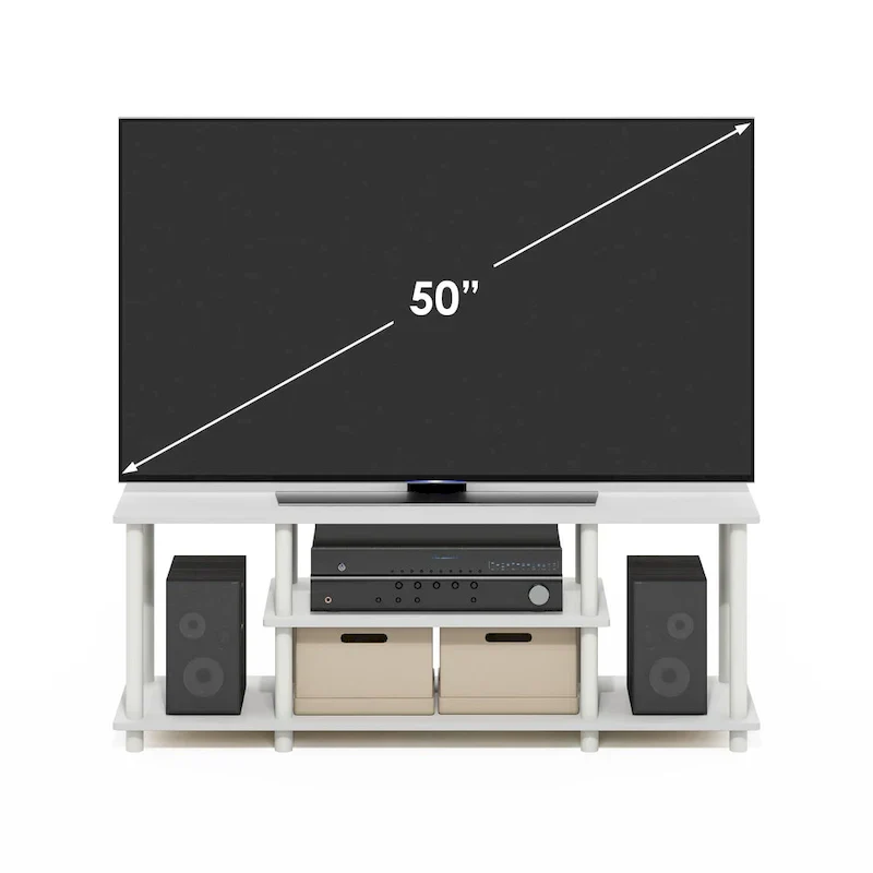 Furinno Turn-N-Tube Tool-Free 3D 3-Tier TV Stand for Entertainment