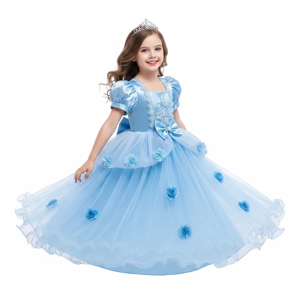 Halloween Costumes Girls Princess Dress Lace Party Gown - Image 8 Halloween Costumes Girls Princess Dress Lace Party Gown - Image 8
