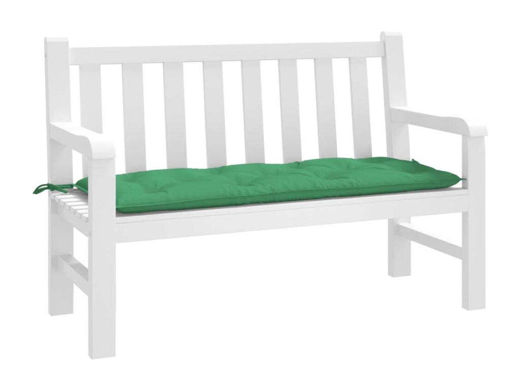 Cojín de banco de jardín tela Oxford verde 120x50x7 cm