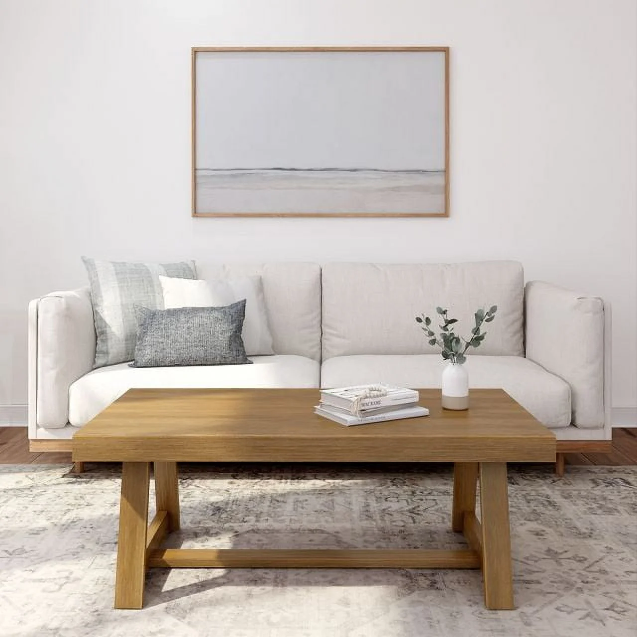 Plank+Beam Farmhouse Coffee Table, 48" Solid Wood Tables for Living Room, Rectangular Center Table - Image 31
