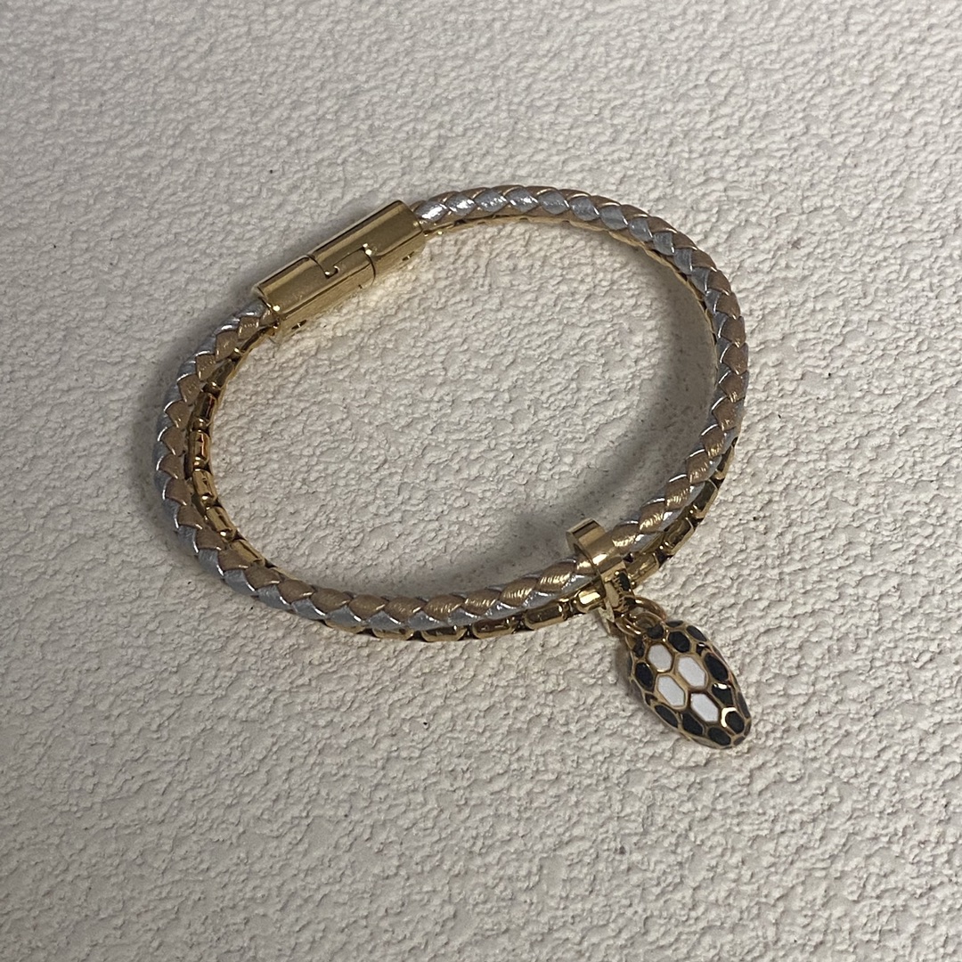 Bvlgari Two Layers Serpenti Viper Bracelet with Snake Head Charm - Original Replica Club