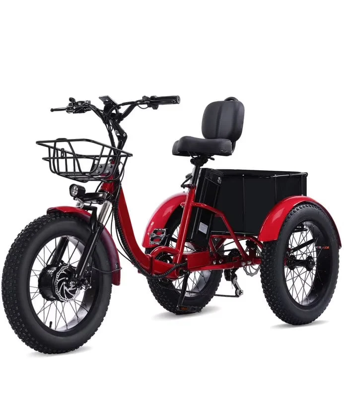 YEBEI Folding Electric Tricycle for Adults, 500W Motor, 48V15AH Lithium Battery, 20 x 4.0 in Fat Tires - Image 5 YEBEI Folding Electric Tricycle for Adults, 500W Motor, 48V15AH Lithium Battery, 20 x 4.0 in Fat Tires - Image 5