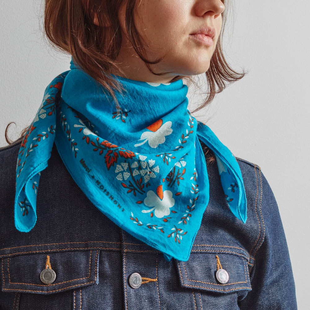 Moismont x Merci -  Bandana Trèfle - Turquoise