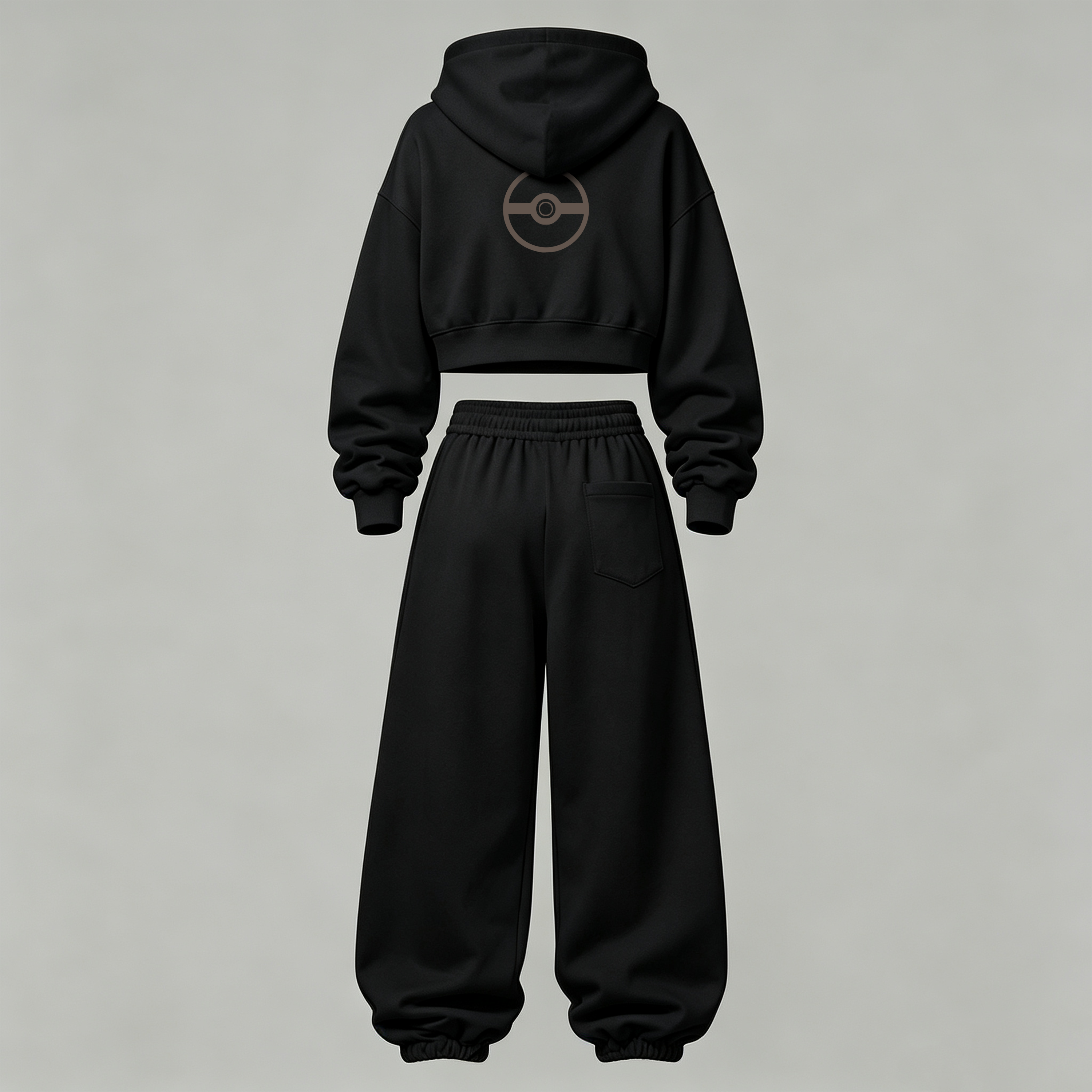 Pokémon Cropped Long Sleeve Hoodie & High Waist Jogger Pants Two Piece TeeThreads Sustain the Scene with Custom Apparel