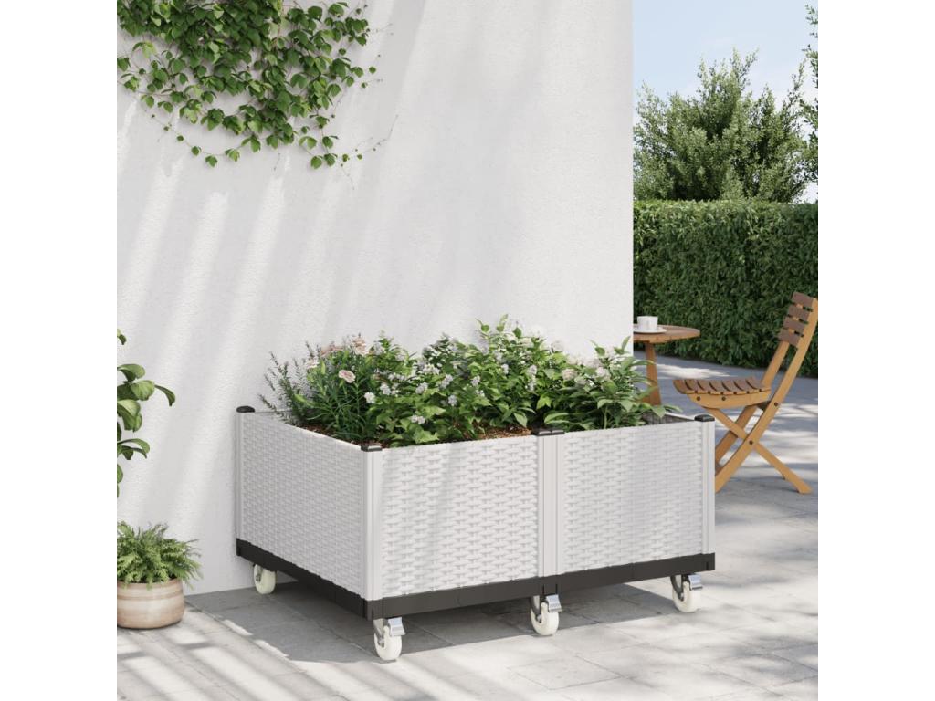 Decoratodo con ruedas PP blanco 100x80x54 cm